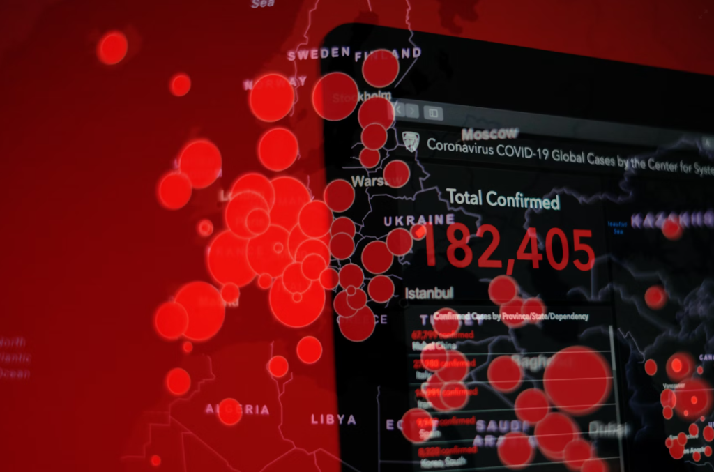 Virus spread map